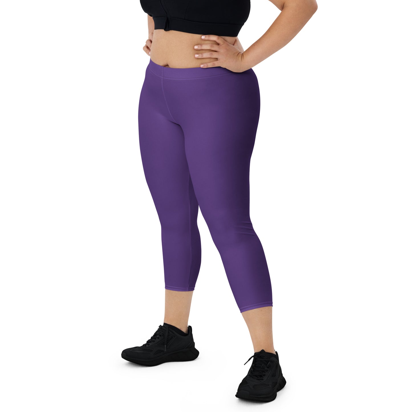 GymWidowz Capri Leggings - Dark Purple
