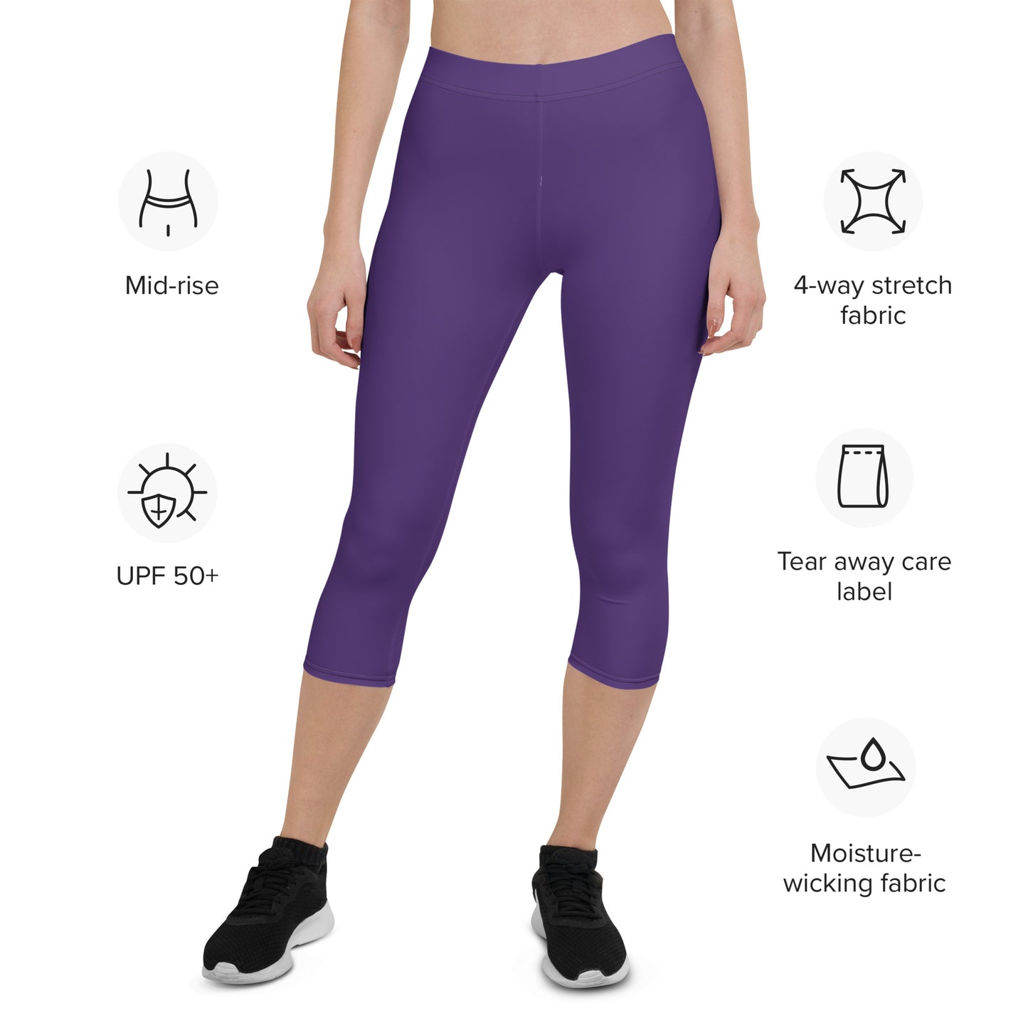 GymWidowz Capri Leggings - Dark Purple