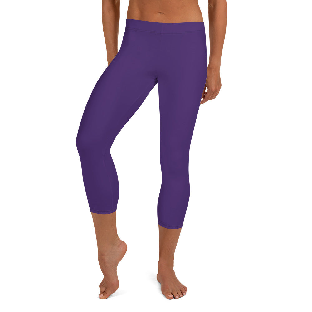 GymWidowz Capri Leggings - Dark Purple