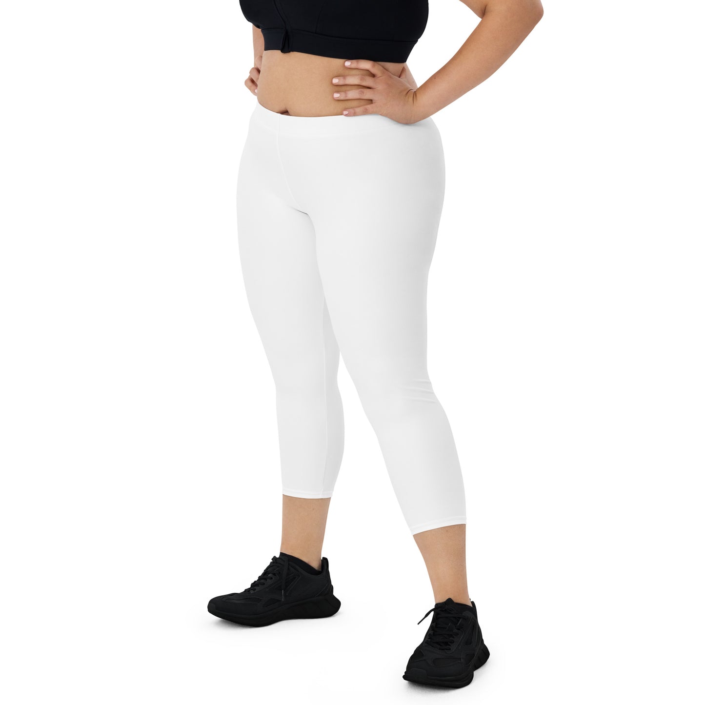 GymWidowz Capri Leggings - White