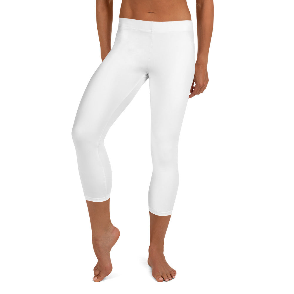 GymWidowz Capri Leggings - White