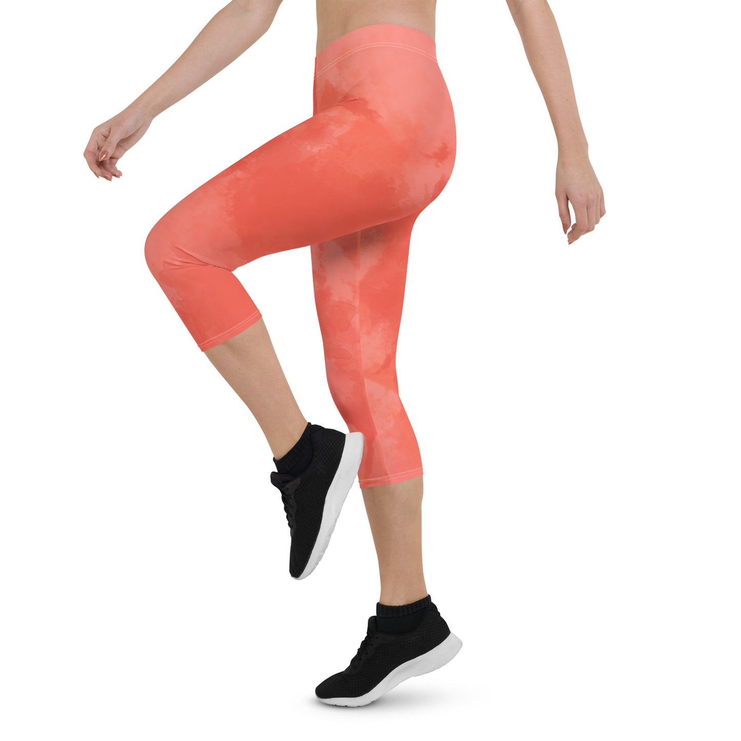 GymWidowz Capri Leggings - Dark Coral