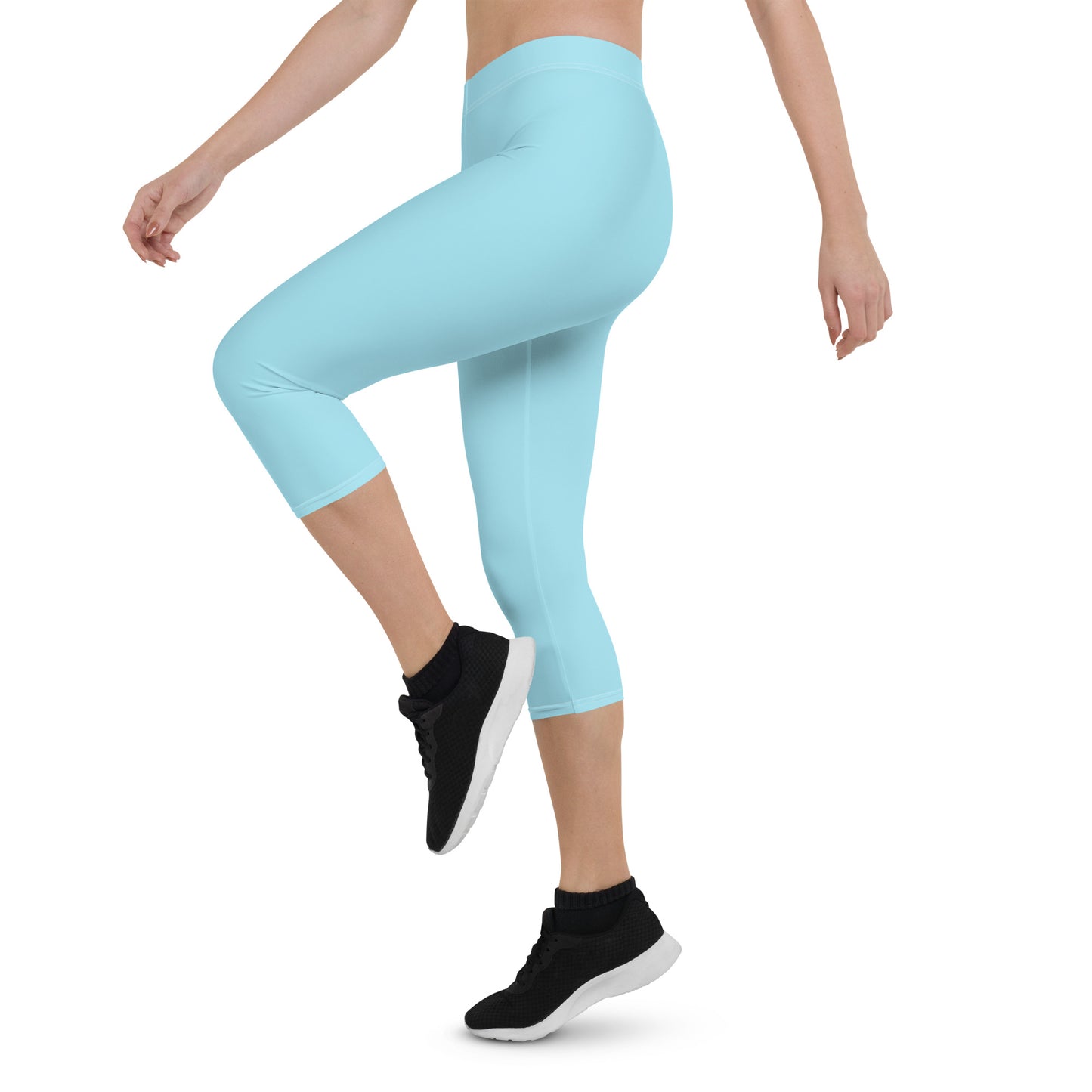 GymWidowz Capri Leggings - Light Blue