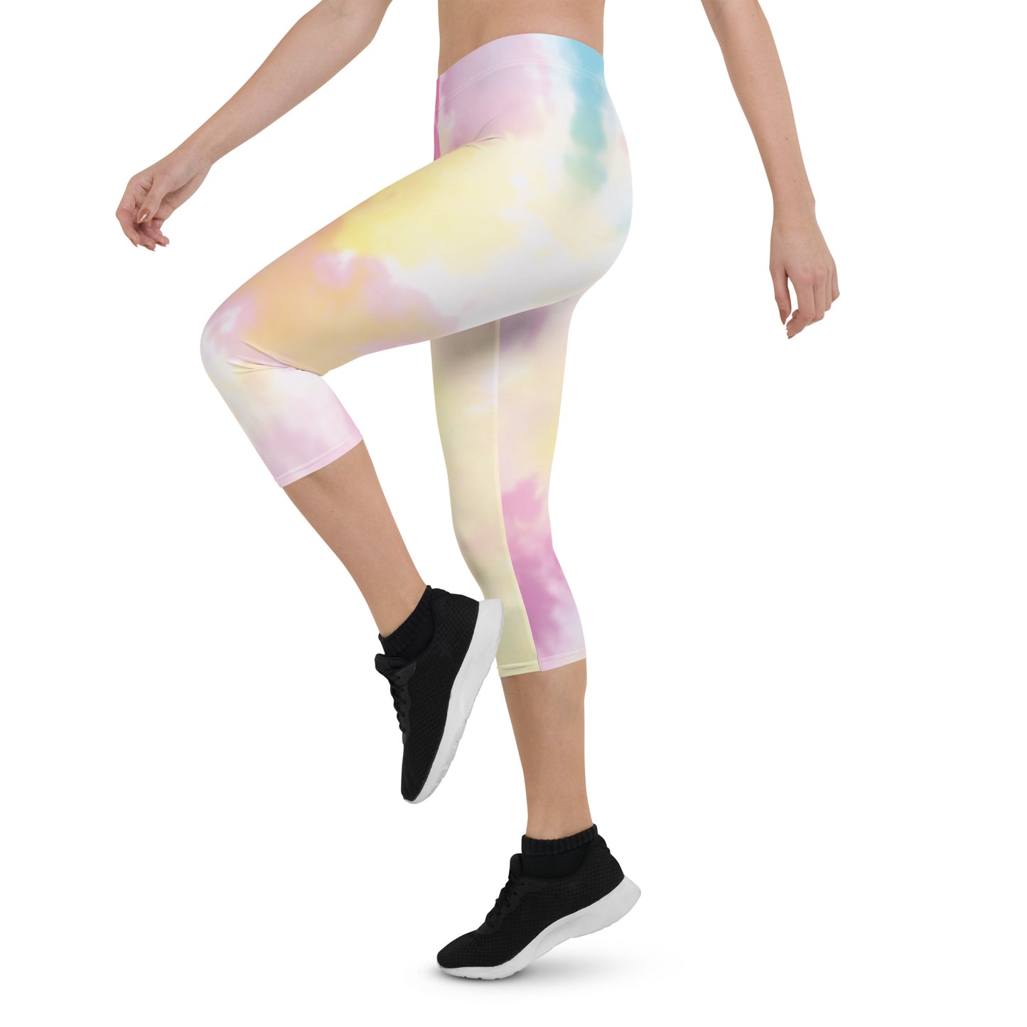 GymWidowz Capri Leggings - Light Tie Dye