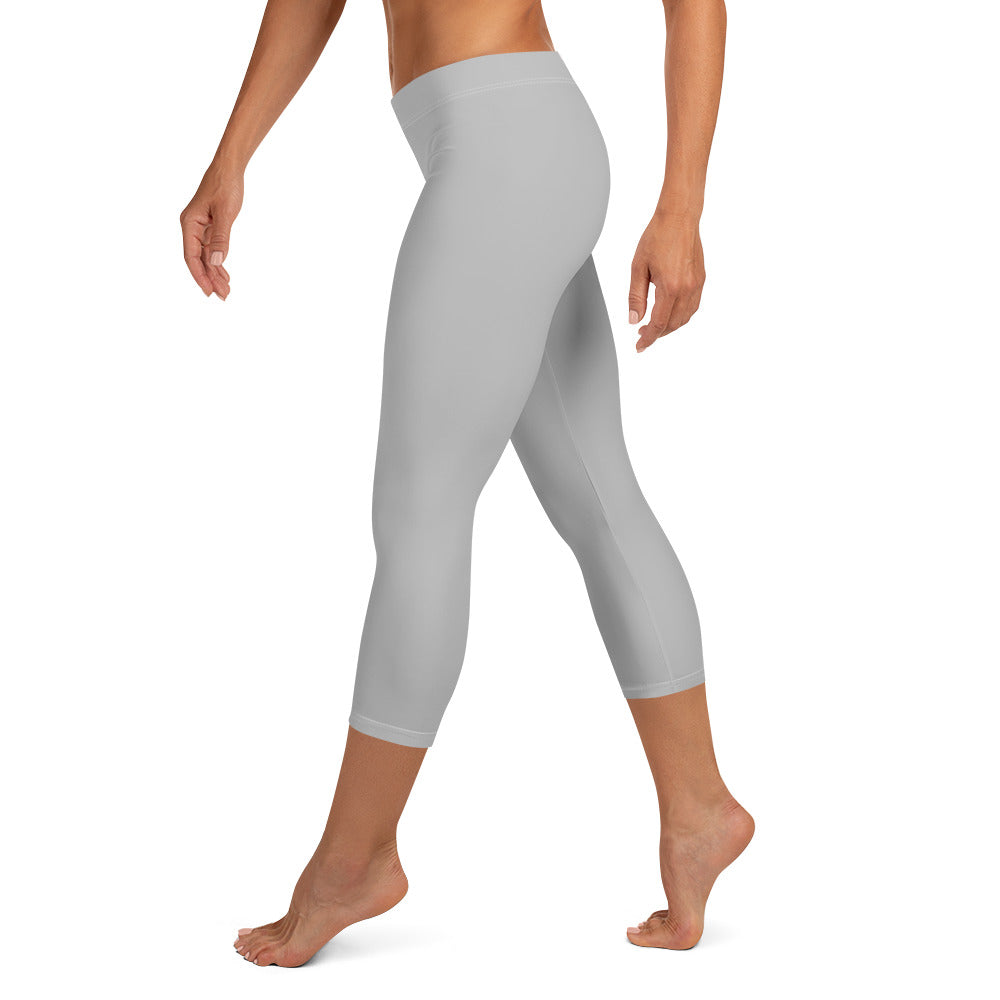 GymWidowz Capri Leggings - Light Grey