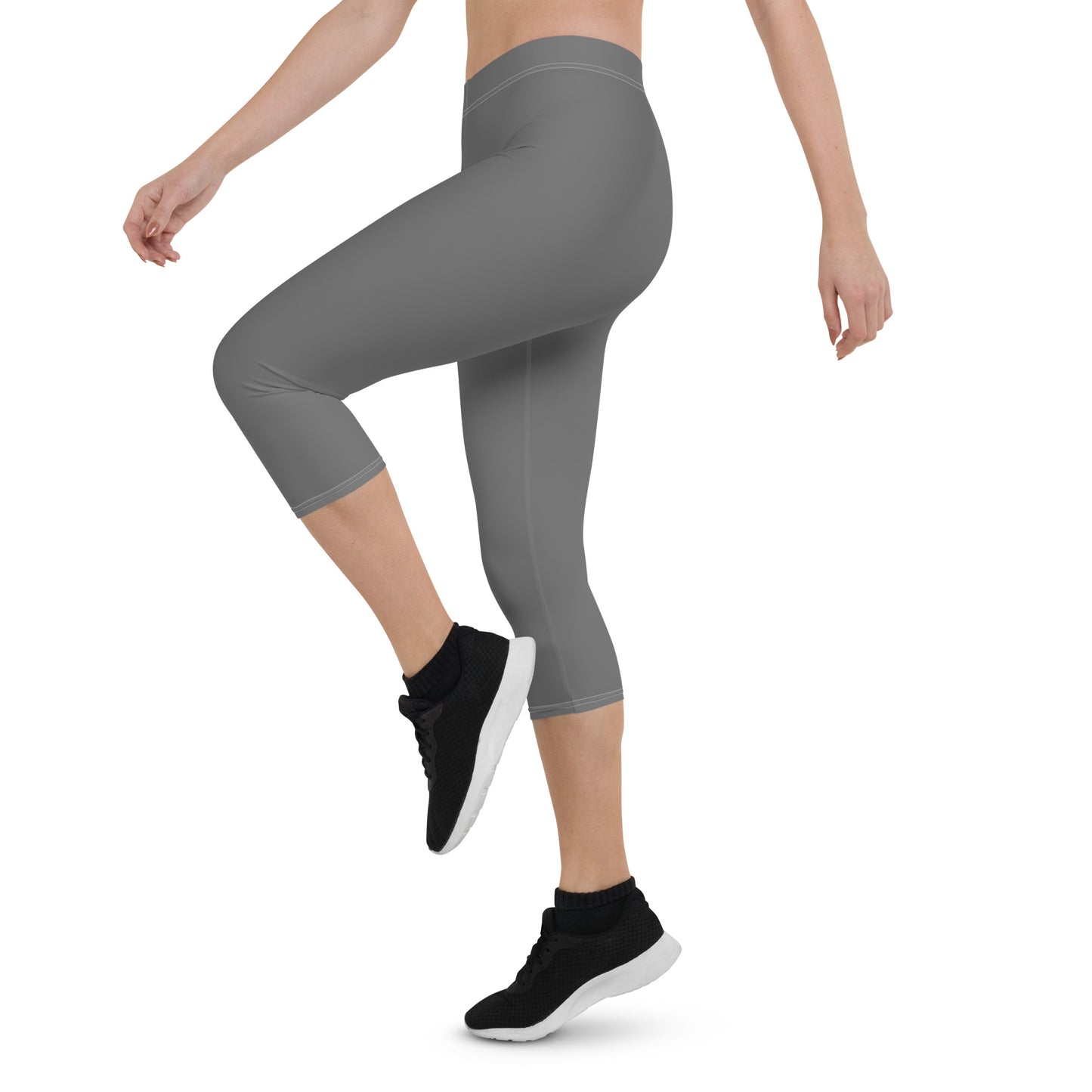 GymWidowz Capri Leggings - Dark Grey
