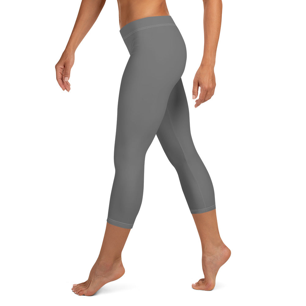 GymWidowz Capri Leggings - Dark Grey