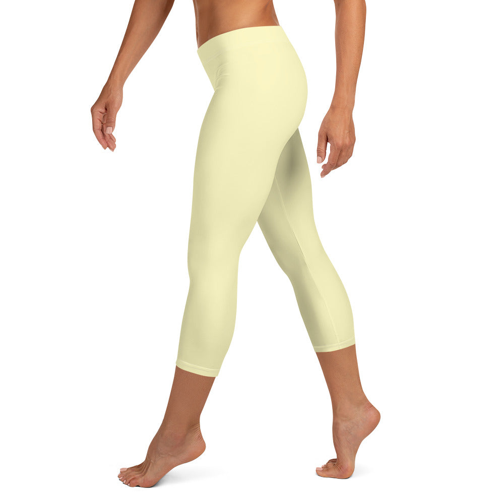 GymWidowz Capri Leggings - Yellow