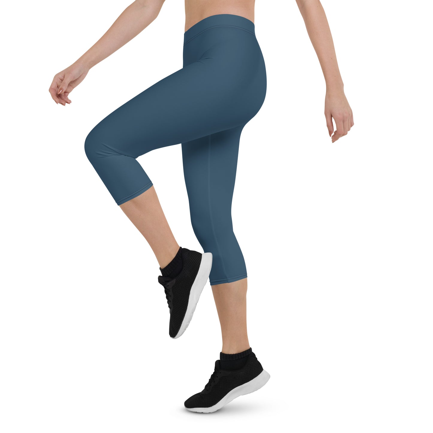 GymWidowz Capri Leggings - Dark Blue