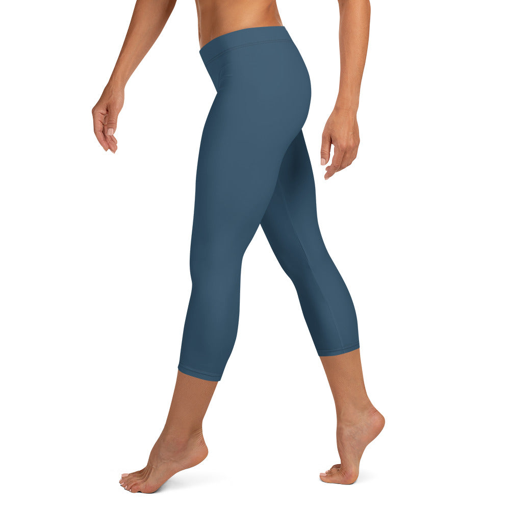 GymWidowz Capri Leggings - Dark Blue