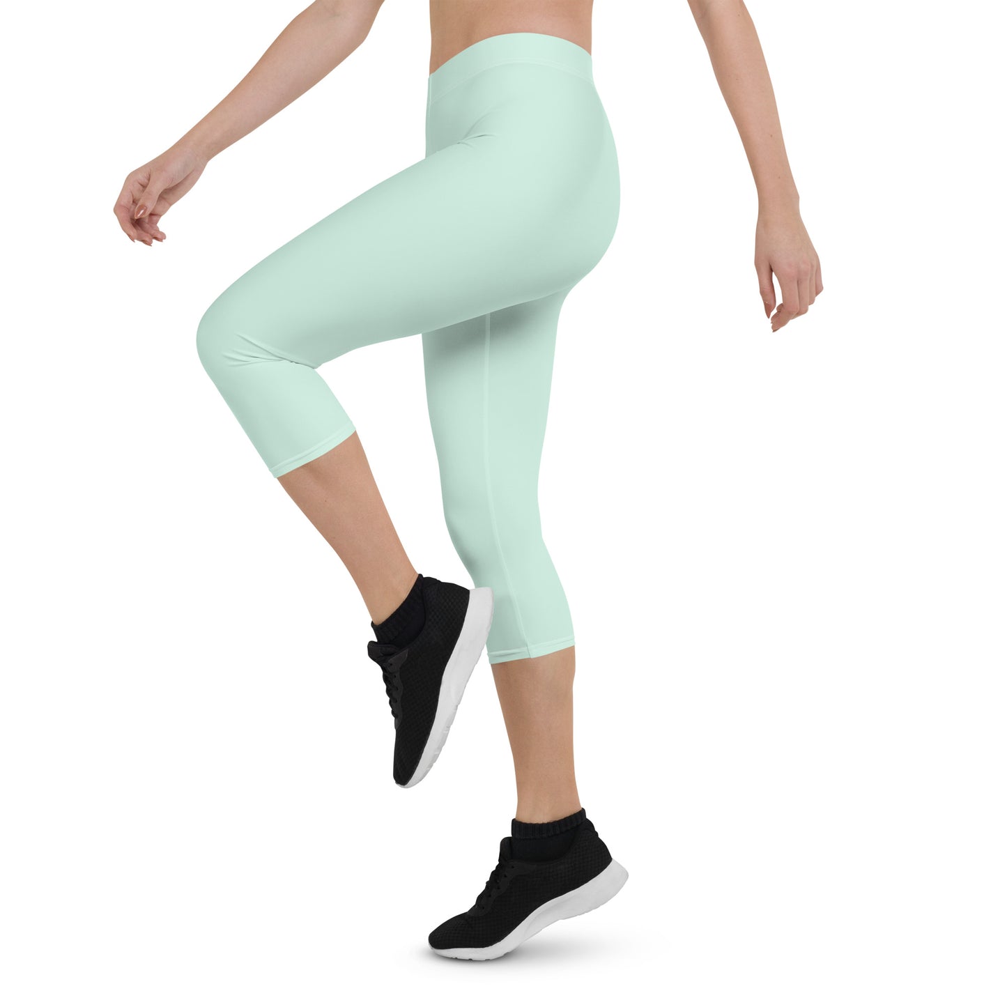 GymWidowz Capri Leggings - Light Green