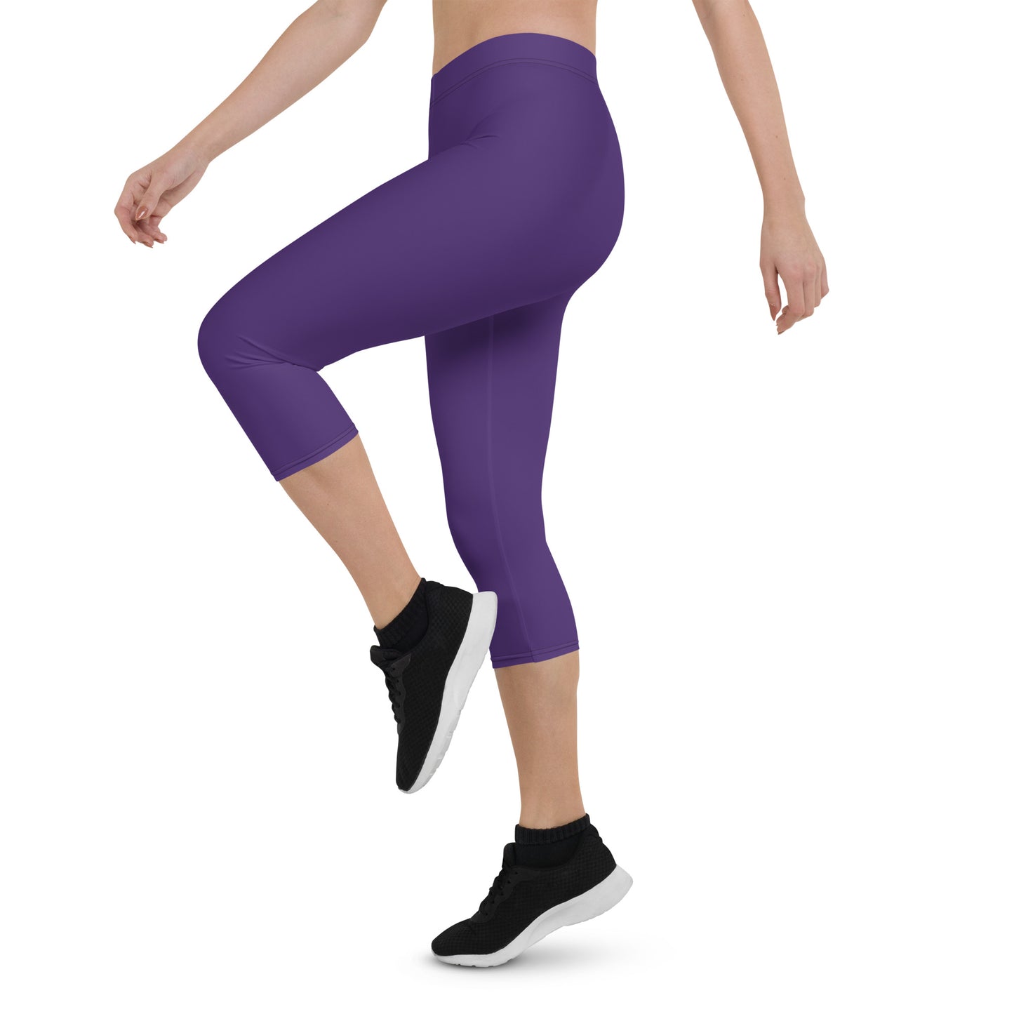 GymWidowz Capri Leggings - Dark Purple