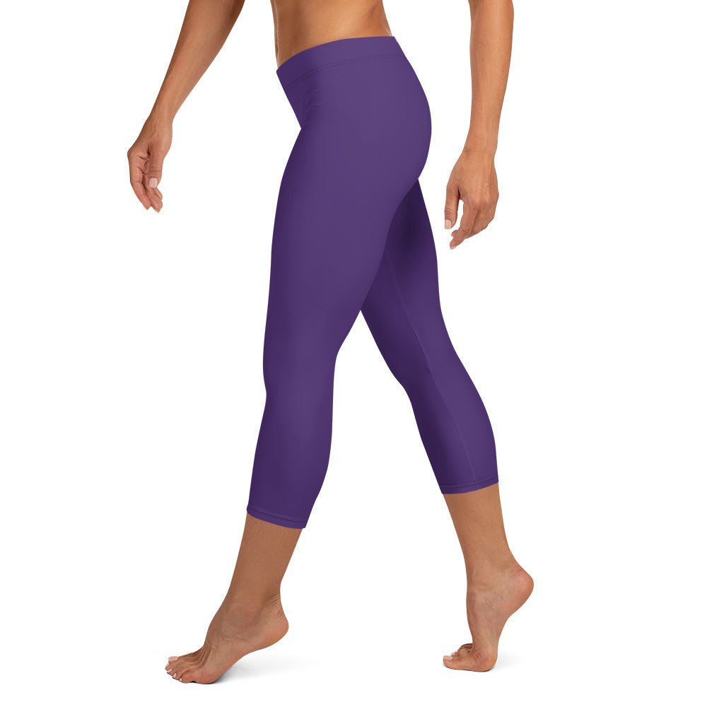 GymWidowz Capri Leggings - Dark Purple