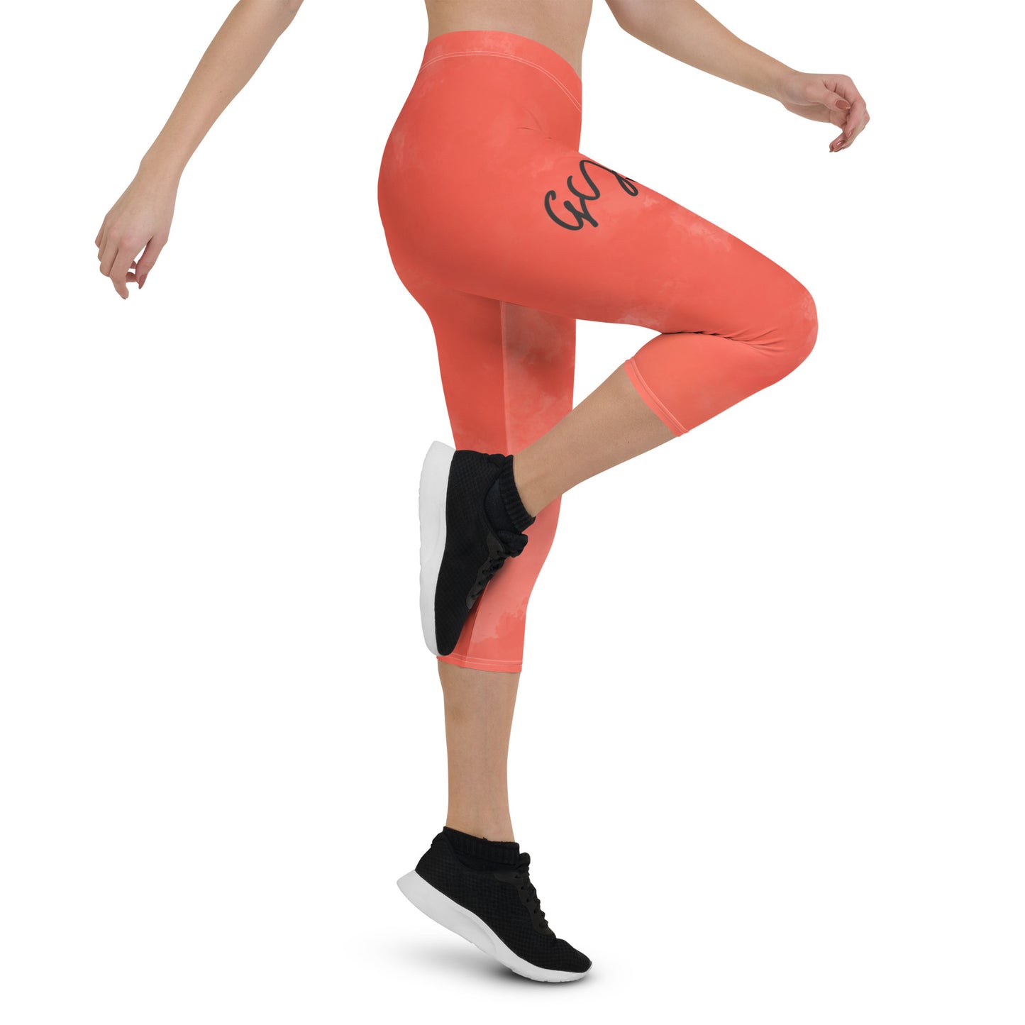 GymWidowz Capri Leggings - Dark Coral