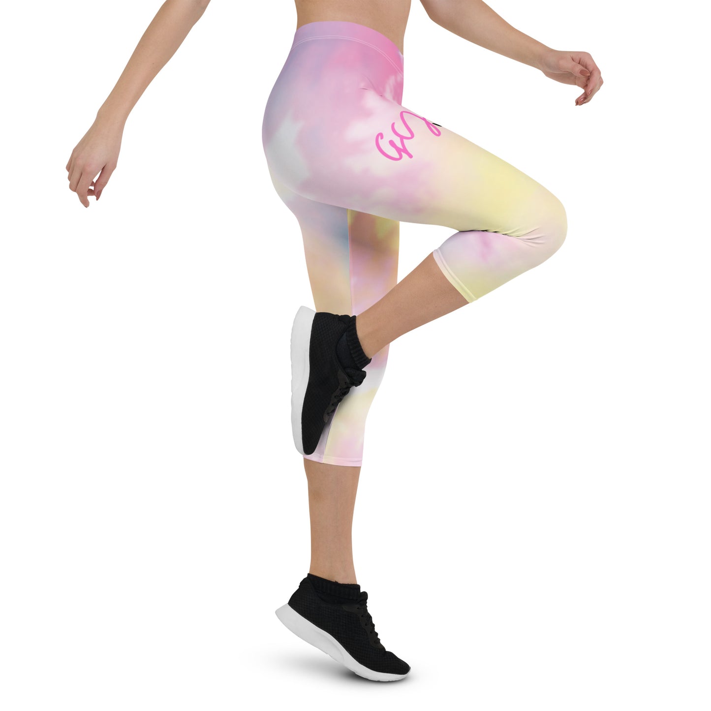 GymWidowz Capri Leggings - Light Tie Dye