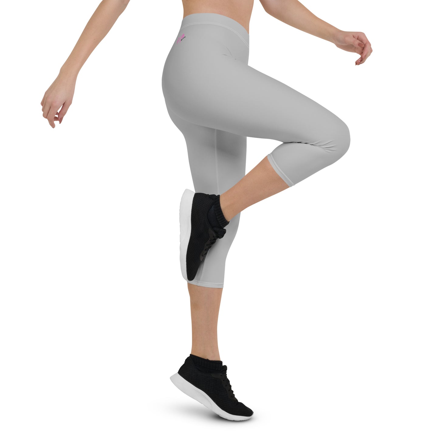GymWidowz Capri Leggings - Light Grey