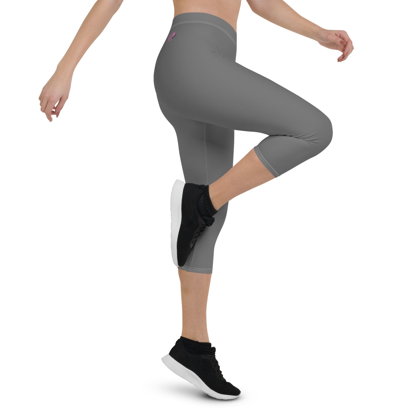 GymWidowz Capri Leggings - Dark Grey