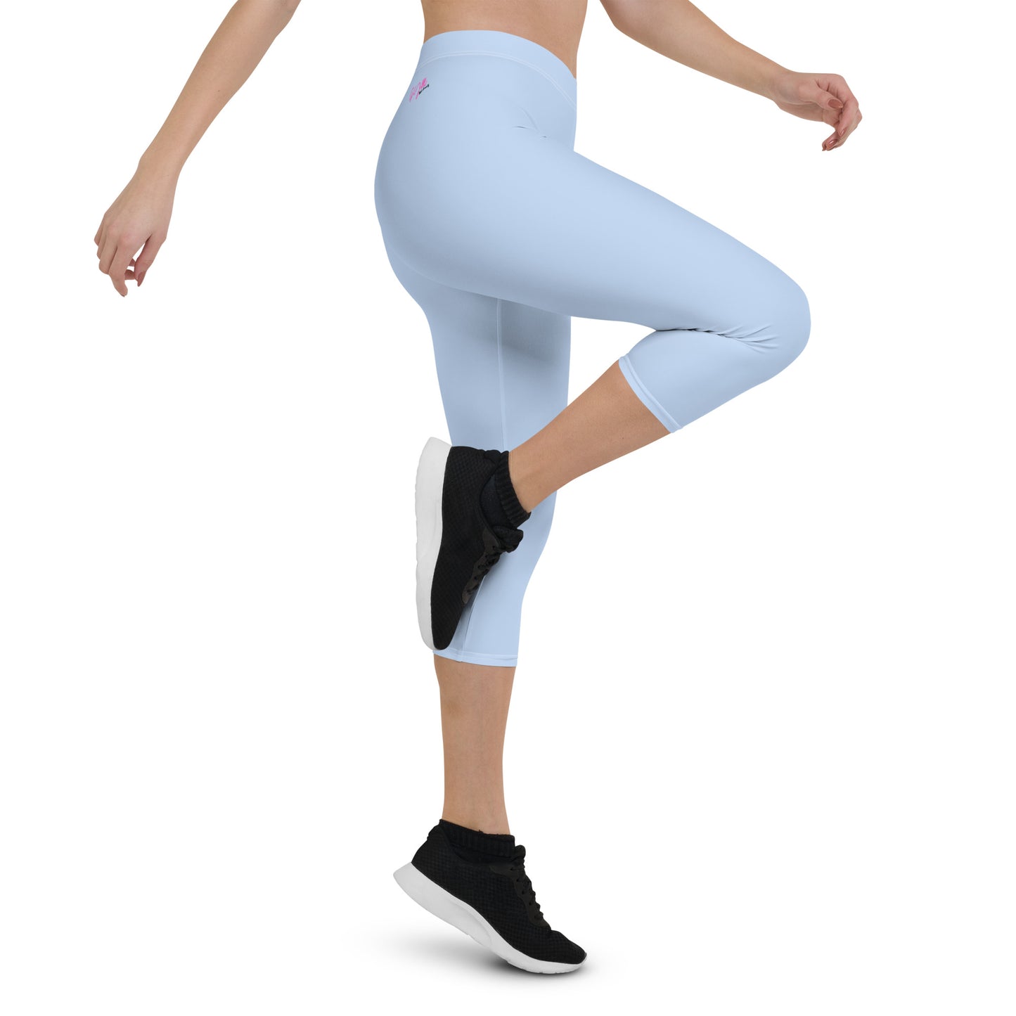 GymWidowz Capri Leggings - Light Blue