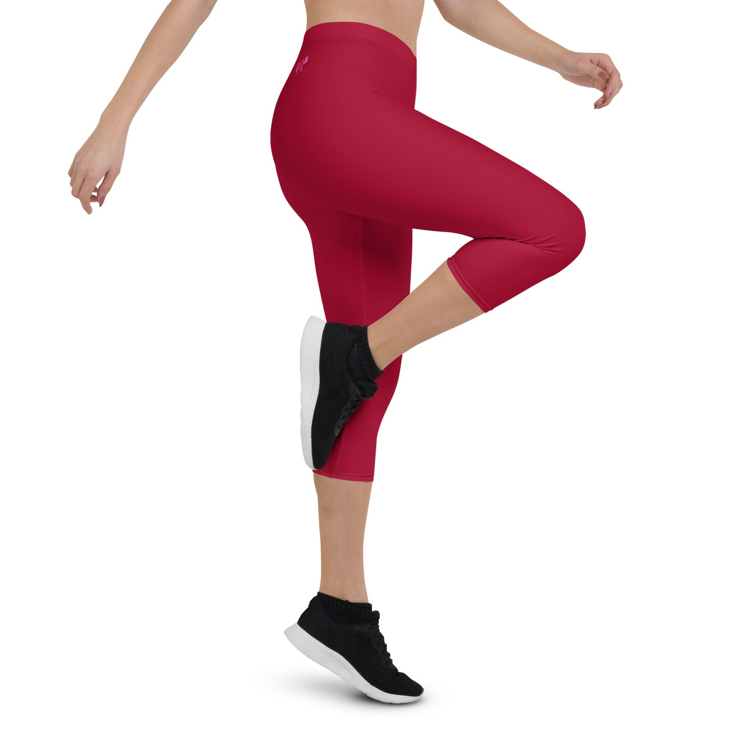 GymWidowz Capri Leggings - Dark Red