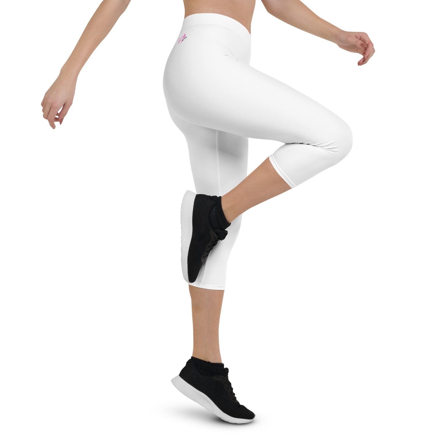 GymWidowz Capri Leggings - White