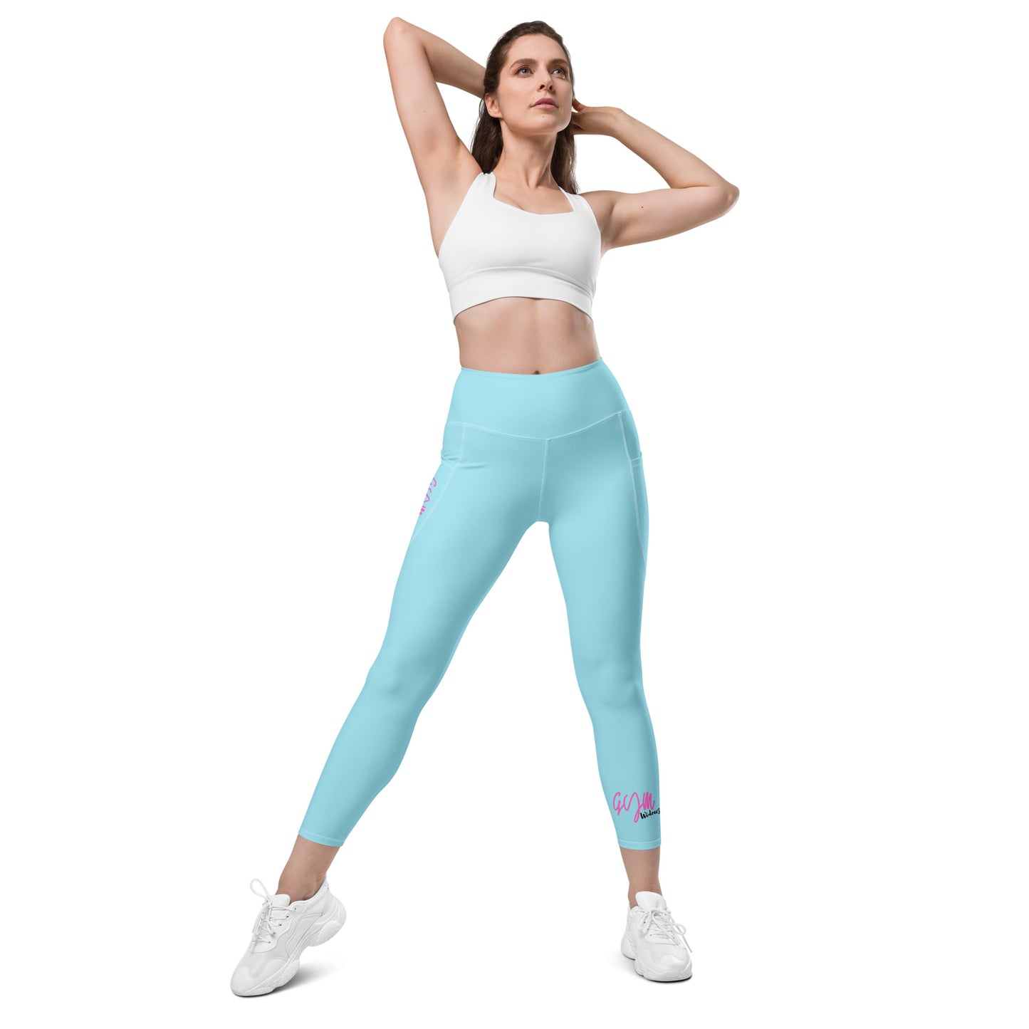GymWidowz Leggings with pockets - Light Blue