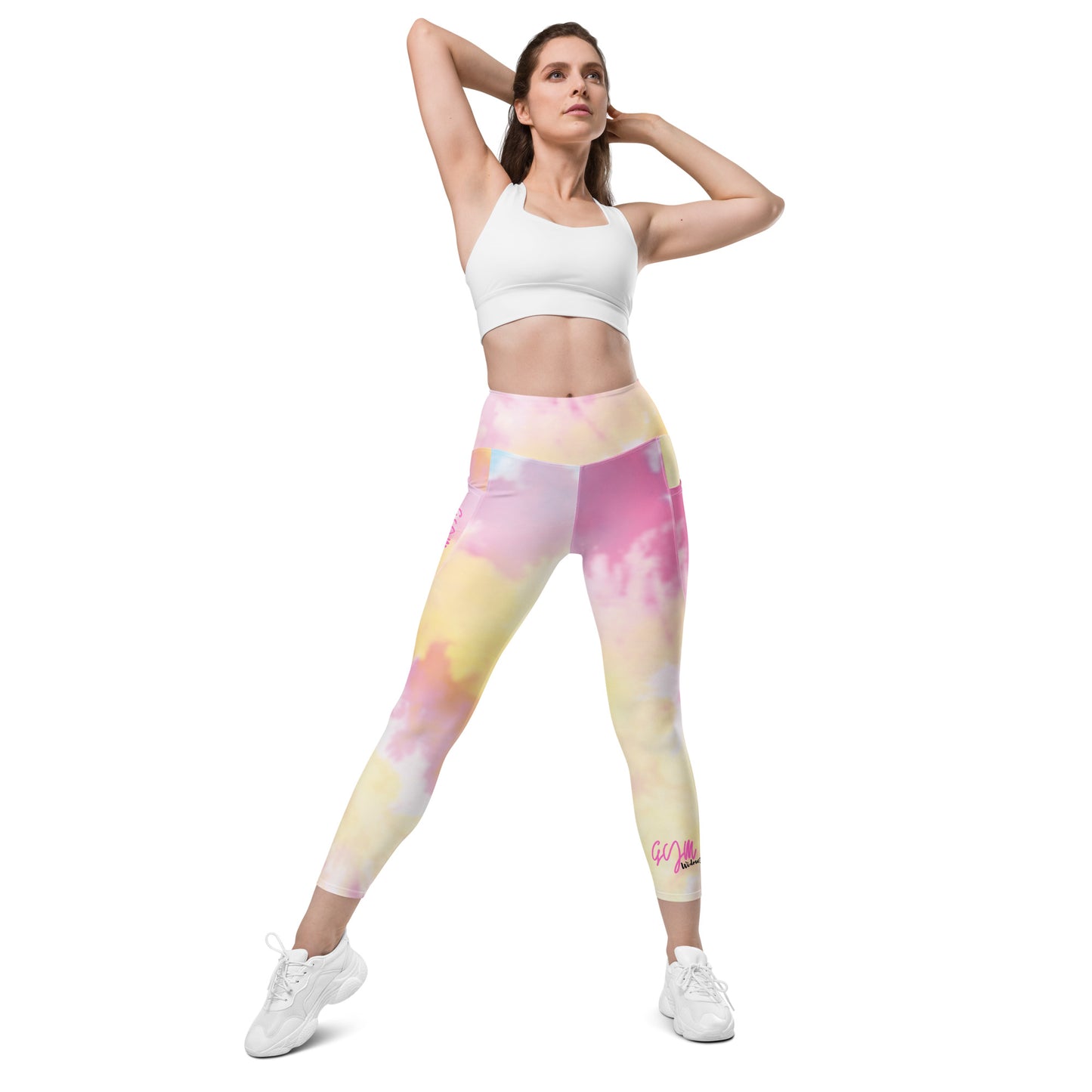 GymWidowz Leggings with pockets - Light Tie Dye