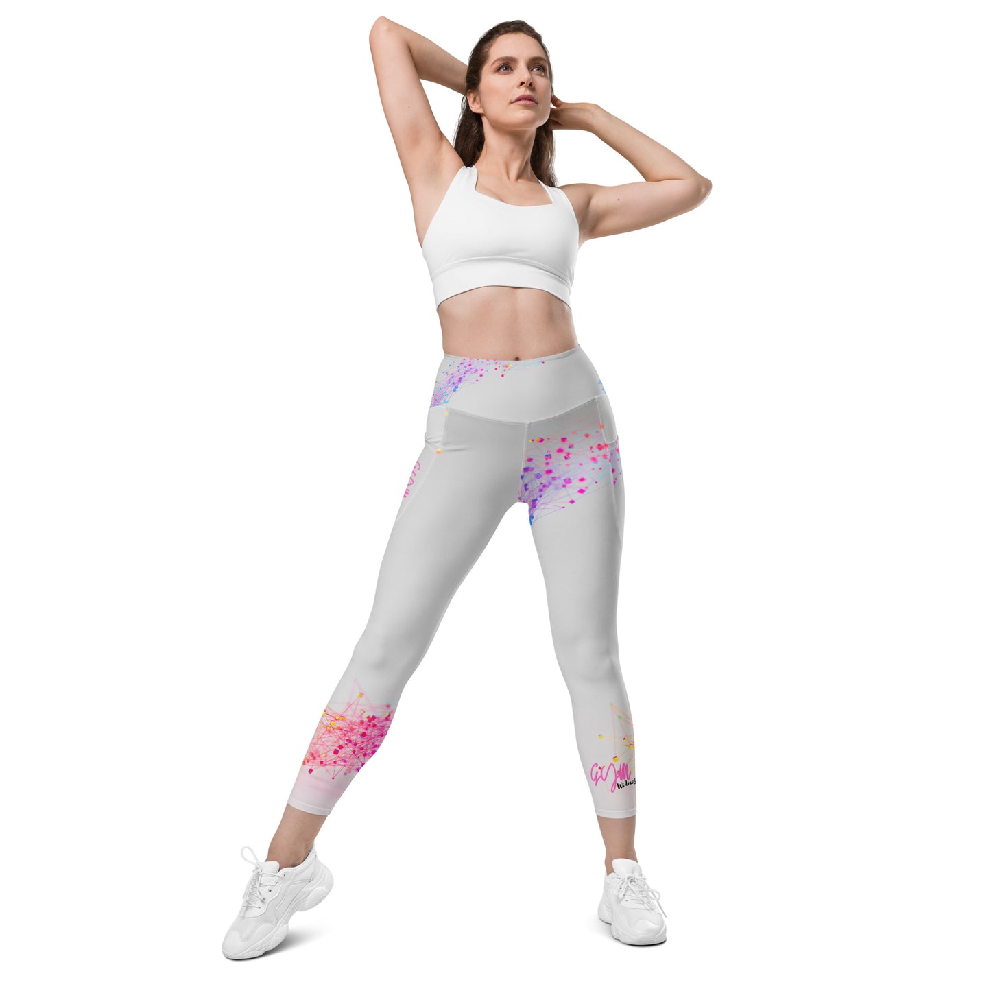 GymWidowz Leggings with pockets - Paint Swirl