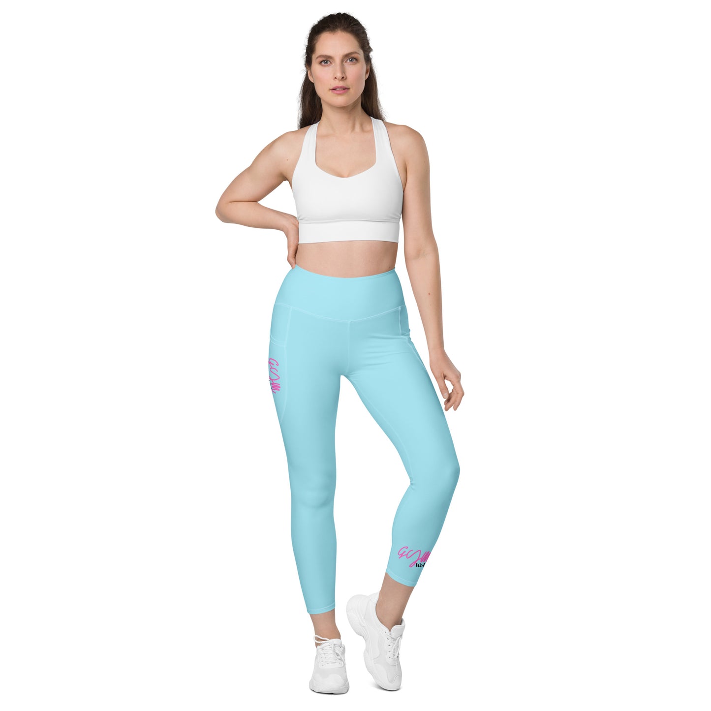 GymWidowz Leggings with pockets - Light Blue