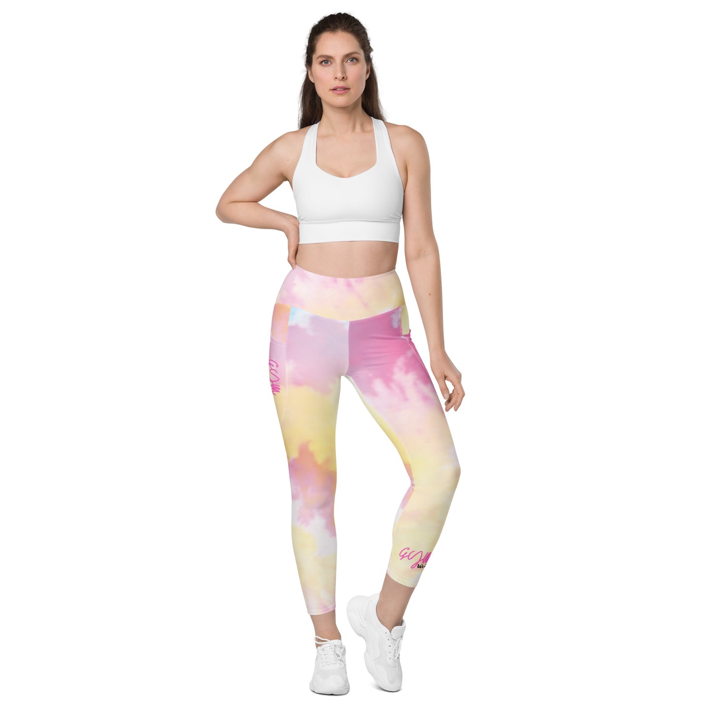 GymWidowz Leggings with pockets - Light Tie Dye