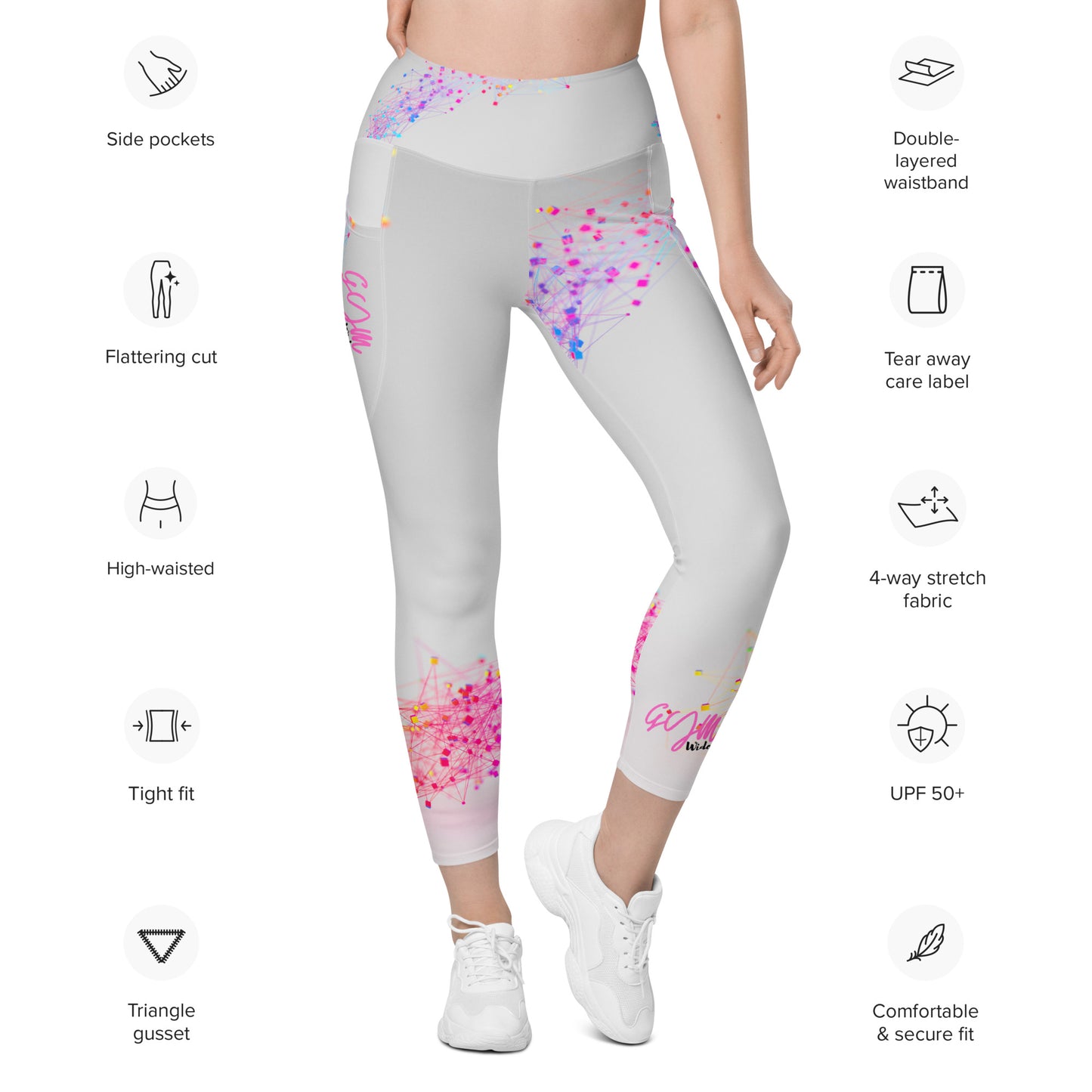 GymWidowz Leggings with pockets - Paint Swirl