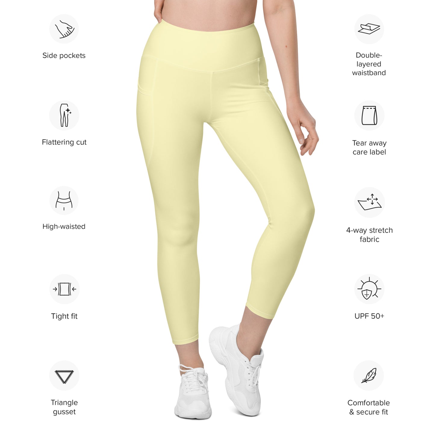 GymWidowz Leggings with pockets - Yellow