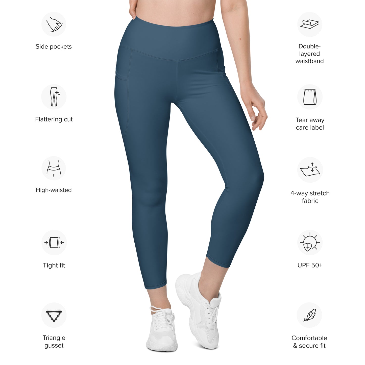GymWidowz Leggings with pockets - Dark Blue