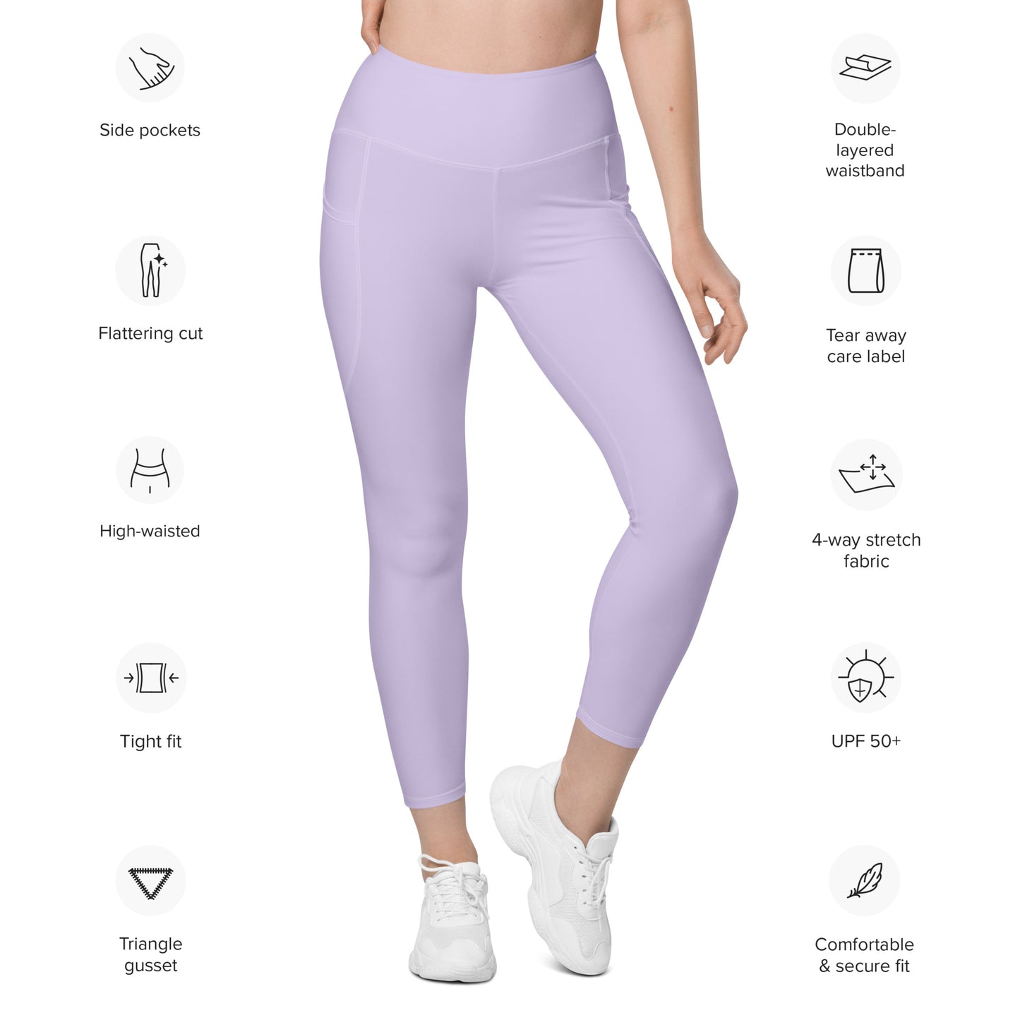 GymWidowz Leggings with pockets - Light Purple