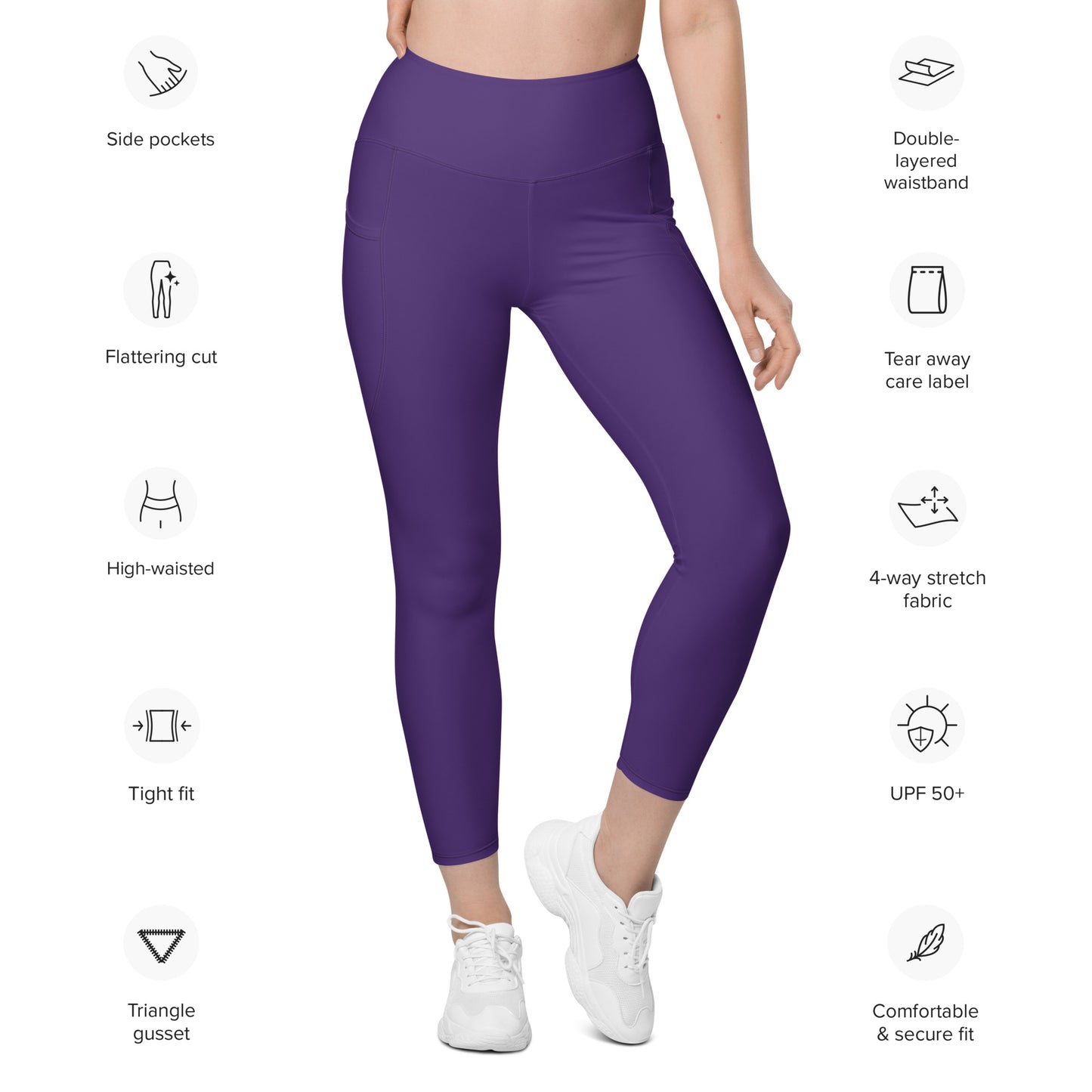 GymWidowz Leggings with pockets - Dark Purple