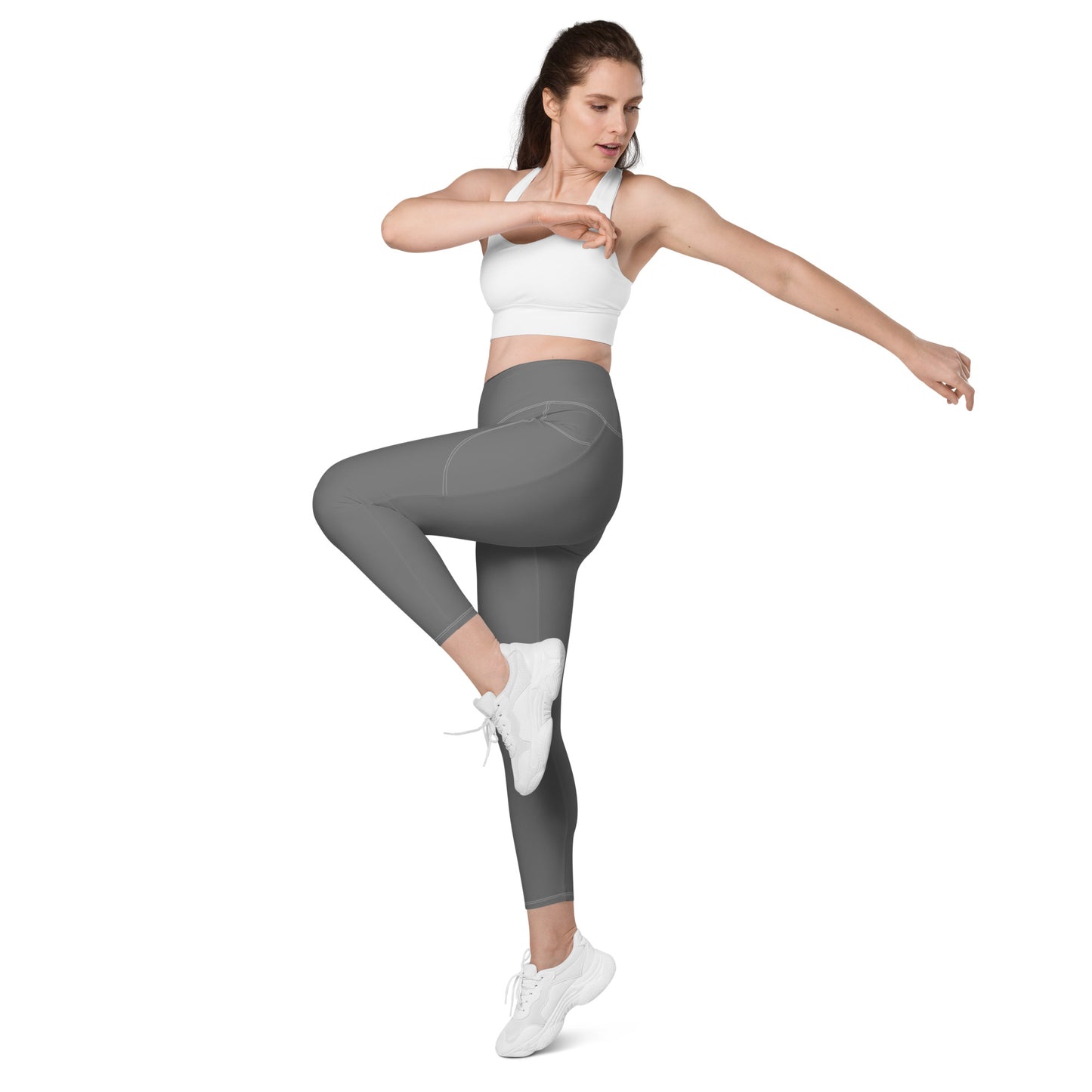 GymWidowz Leggings with pockets - Dark Grey