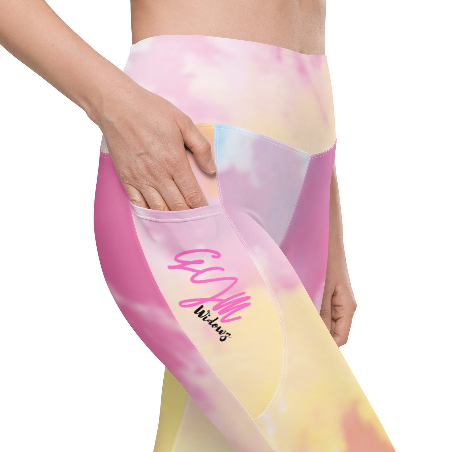 GymWidowz Leggings with pockets - Light Tie Dye