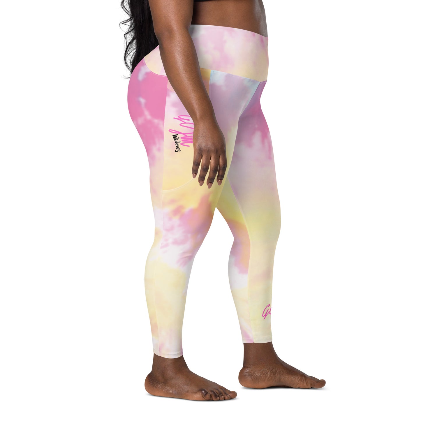 GymWidowz Leggings with pockets - Light Tie Dye