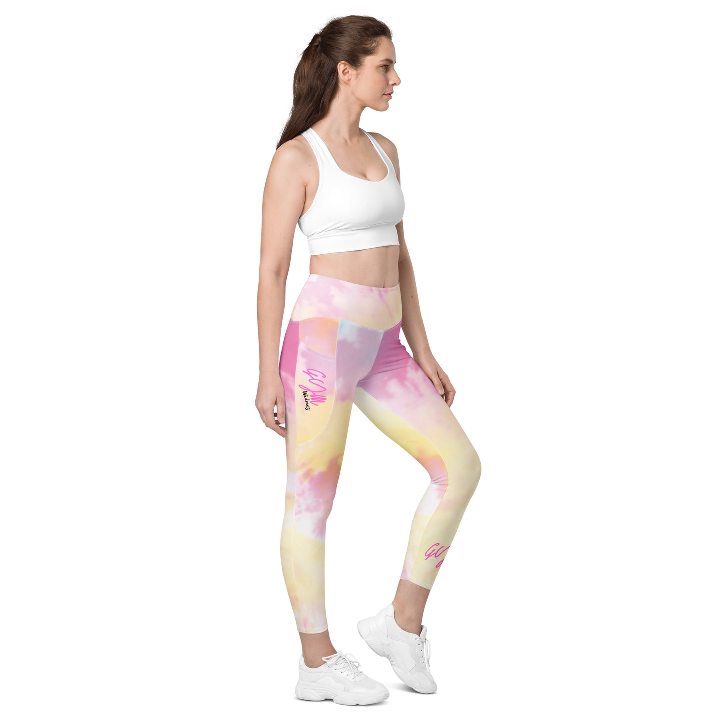 GymWidowz Leggings with pockets - Light Tie Dye