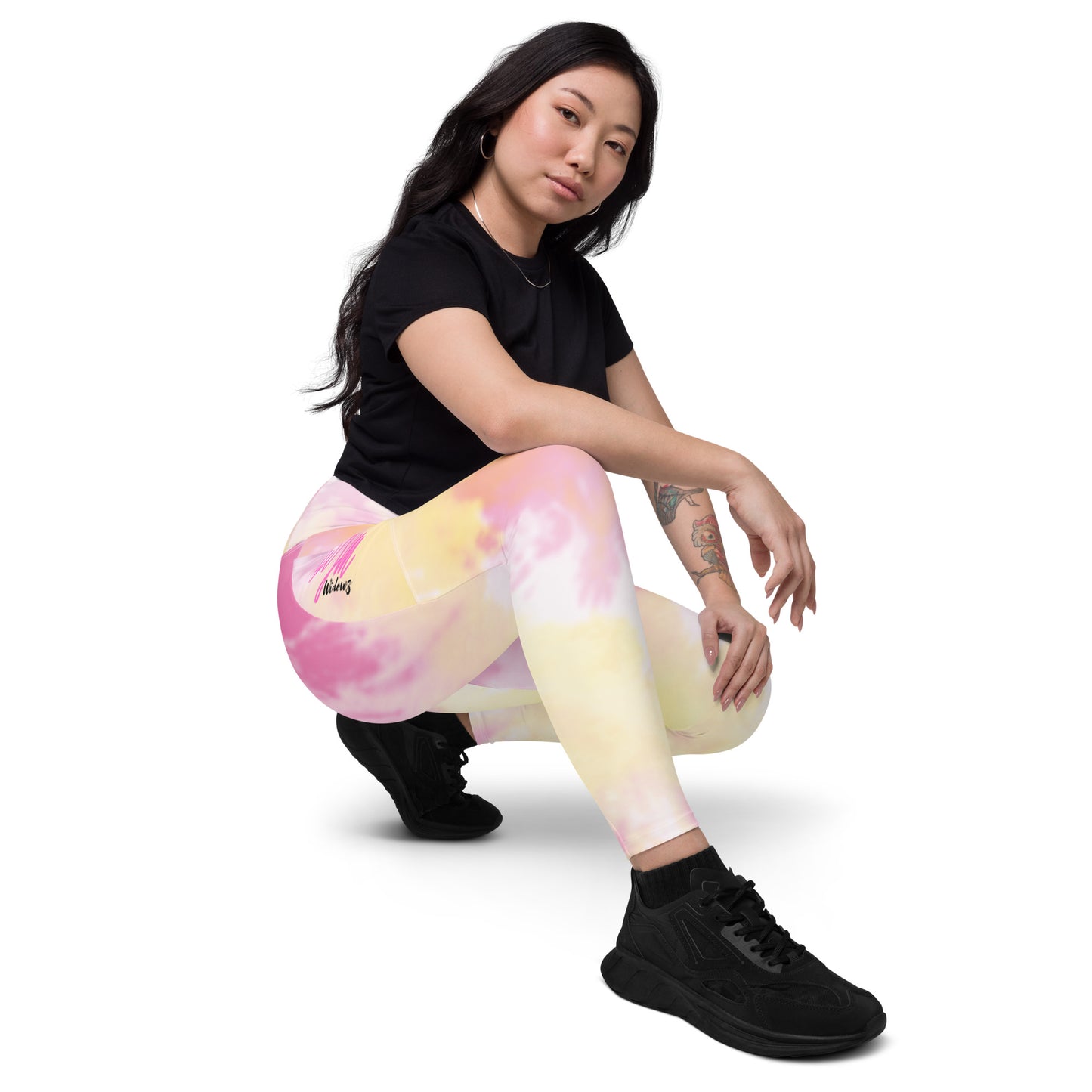 GymWidowz Leggings with pockets - Light Tie Dye