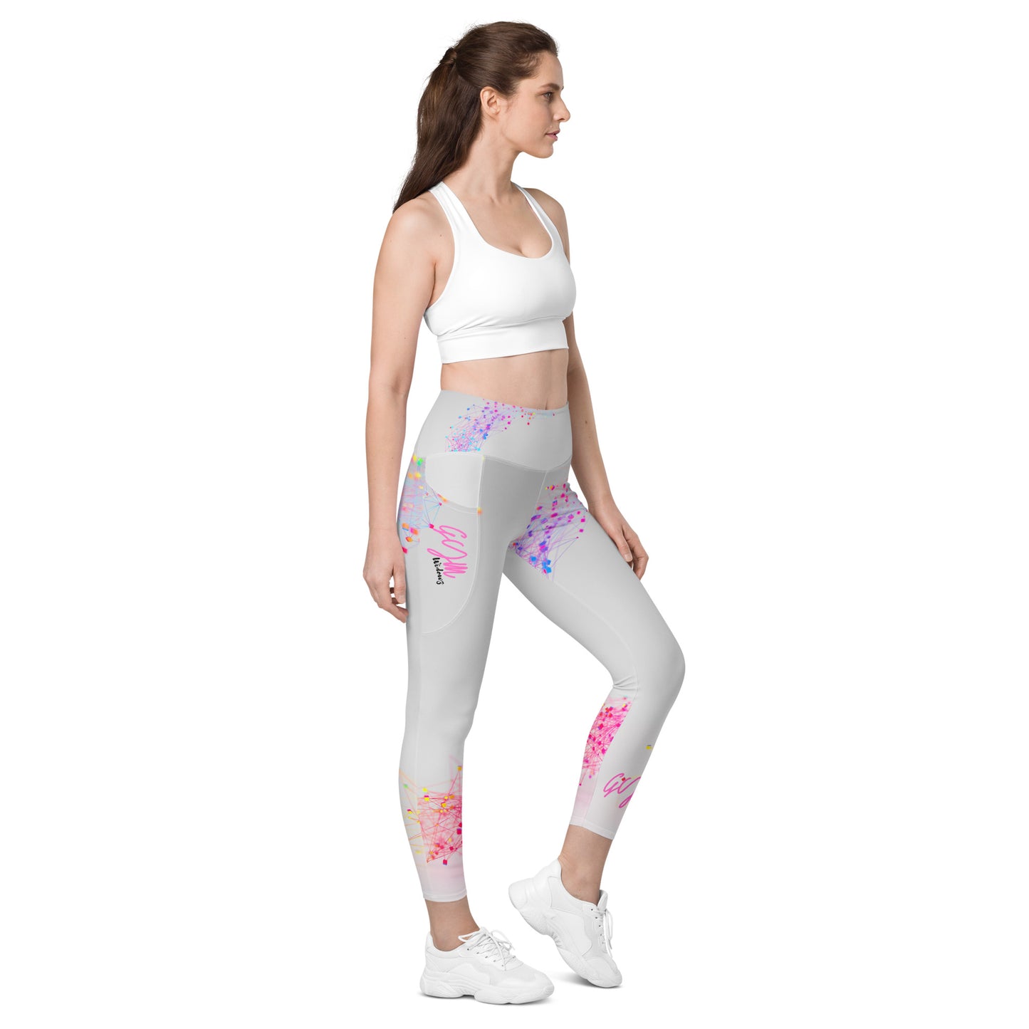 GymWidowz Leggings with pockets - Paint Swirl