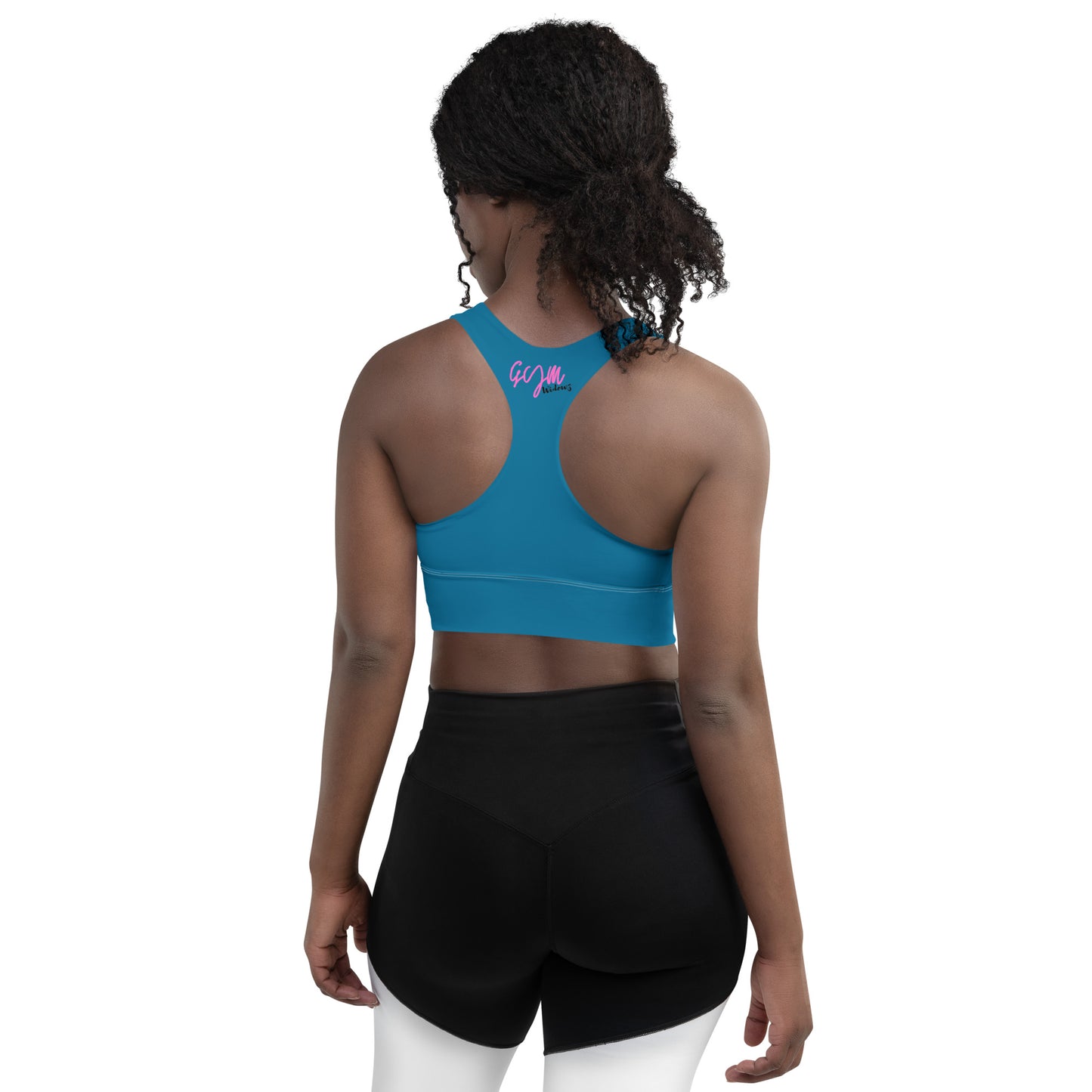 GymWidowz Longline sports bra - Cerulean Blue