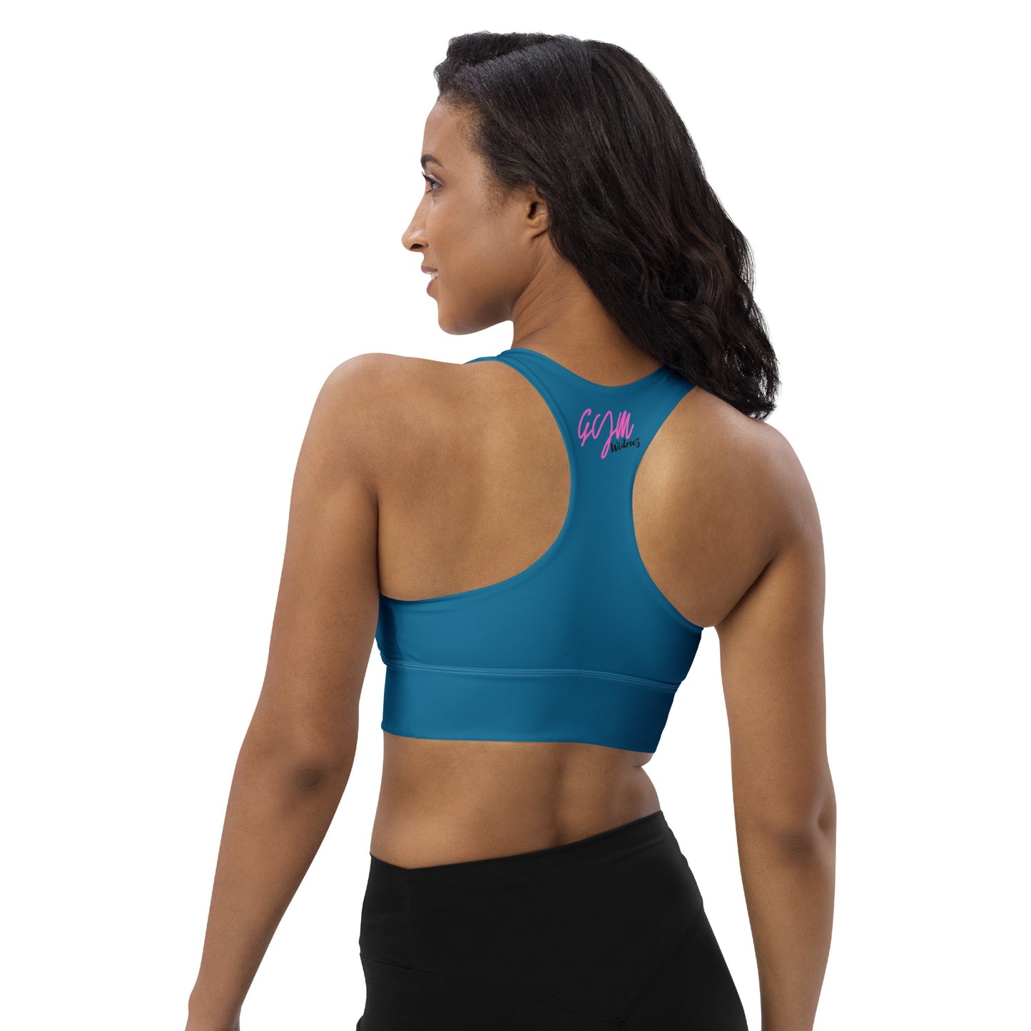 GymWidowz Longline sports bra - Cerulean Blue