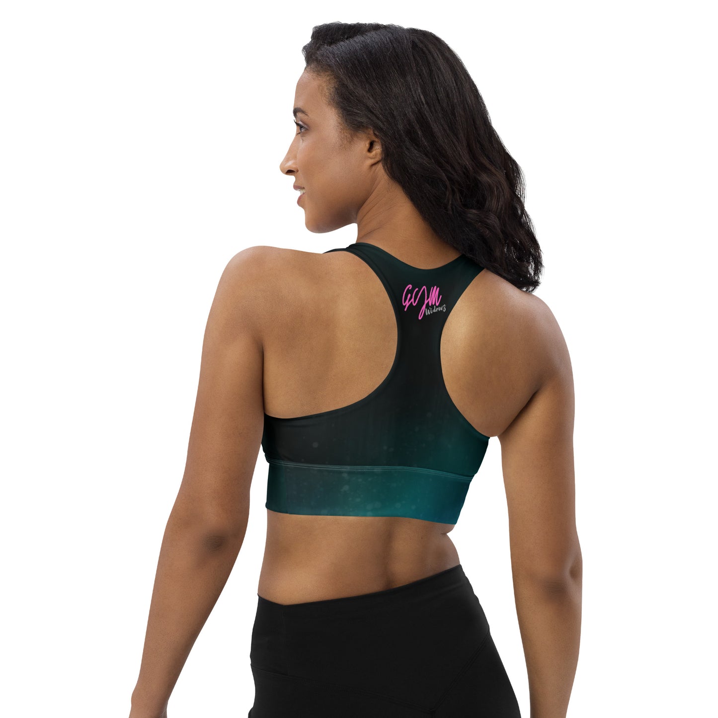 GymWidowz Longline sports bra - Deep Sea