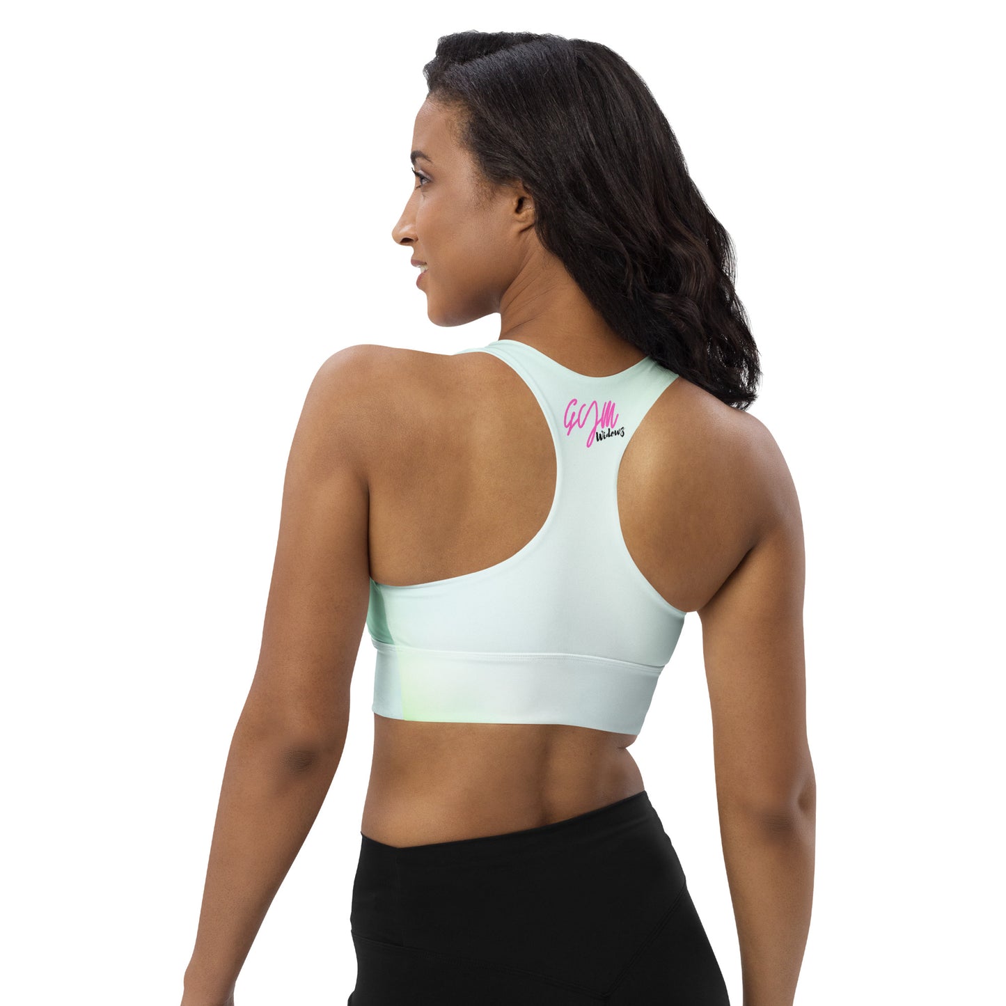 GymWidowz Longline sports bra - Hint of Mint
