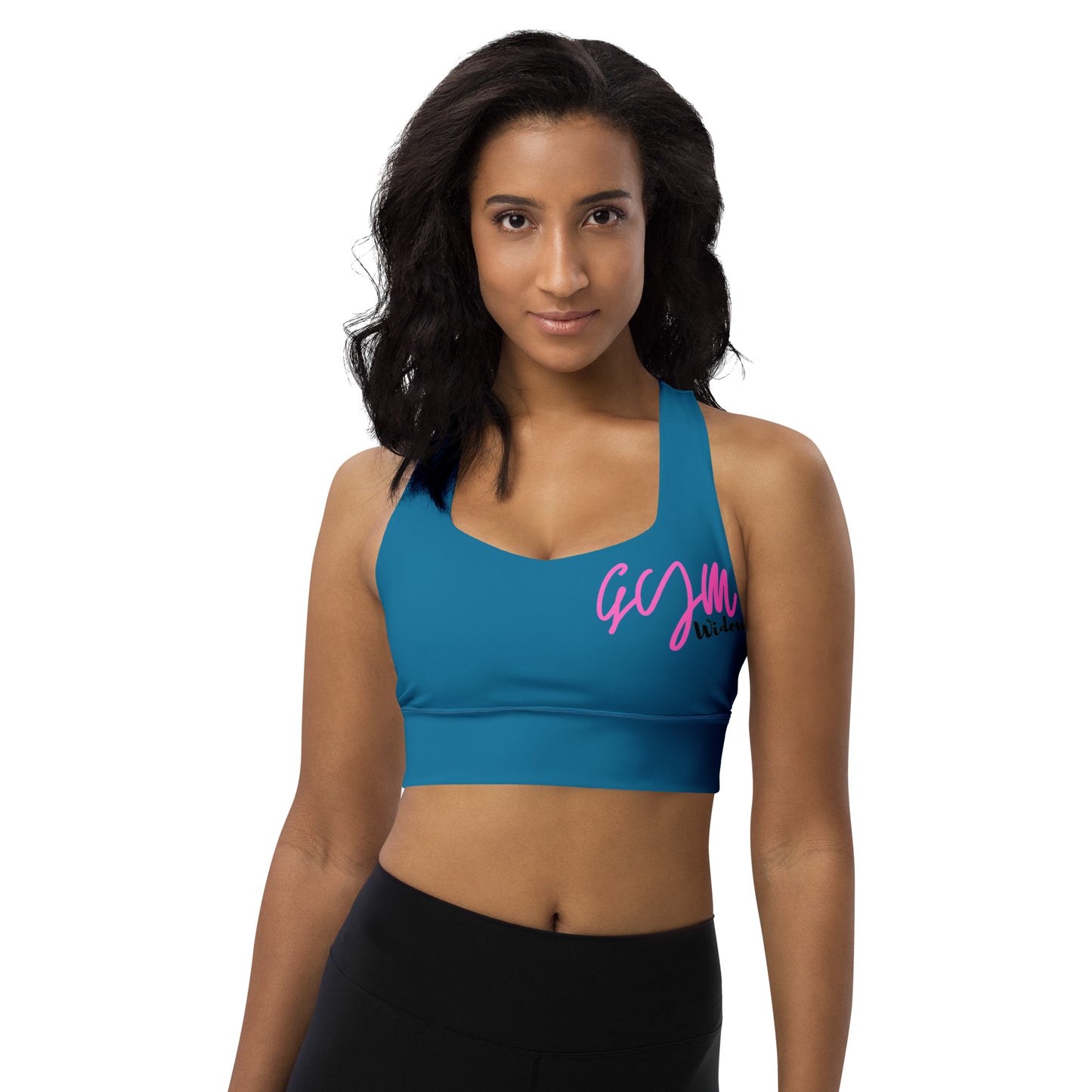 GymWidowz Longline sports bra - Cerulean Blue