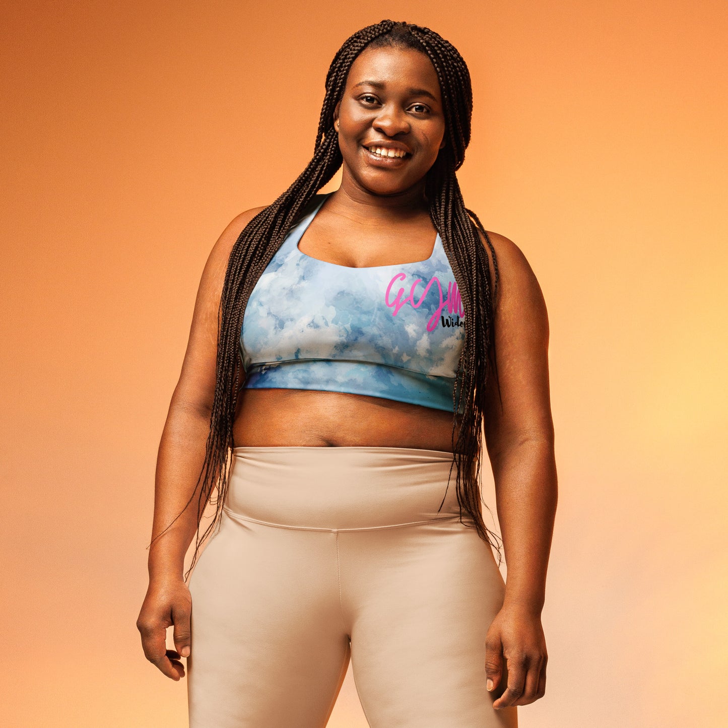 GymWidowz Longline sports bra - Watercolour