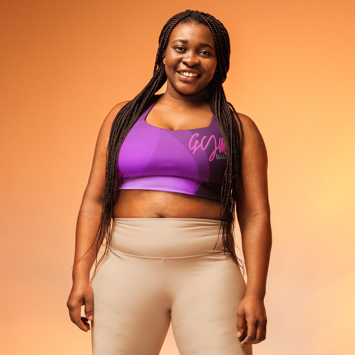 GymWidowz Longline sports bra - Shades of Purple