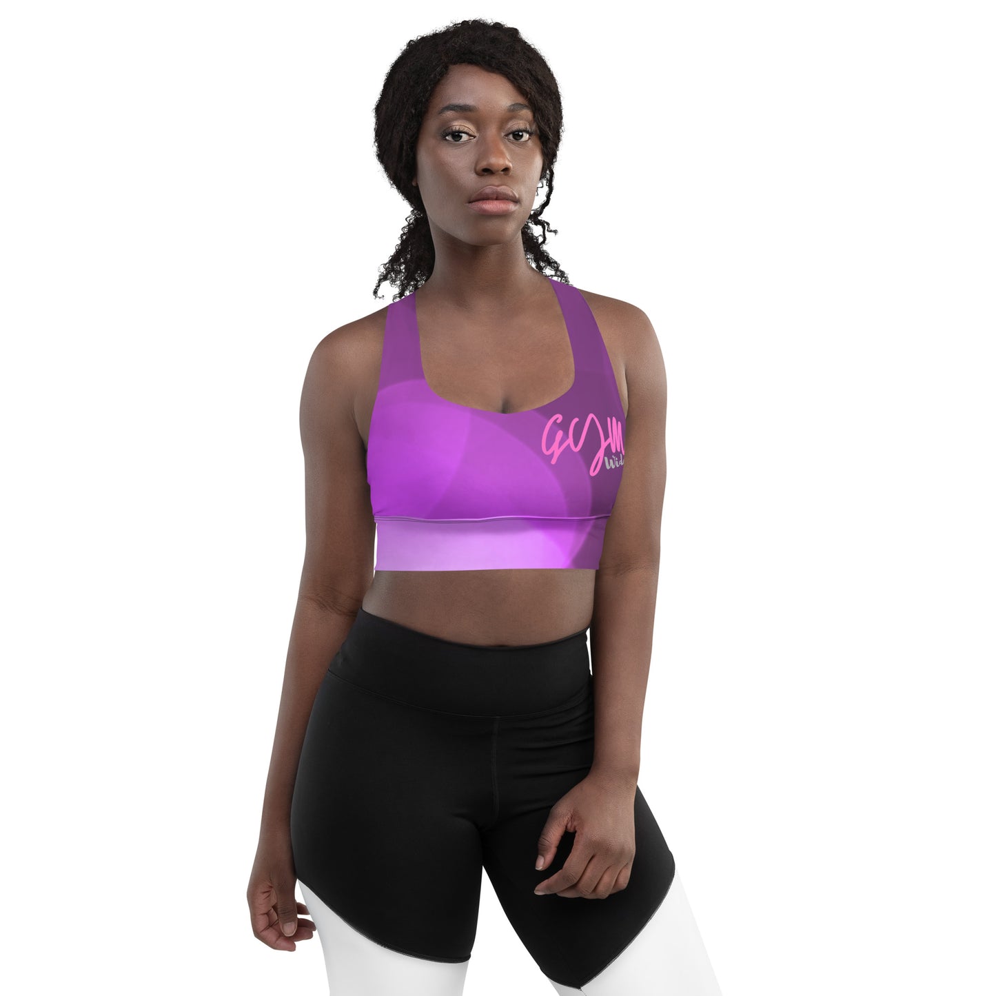 GymWidowz Longline sports bra - Shades of Purple