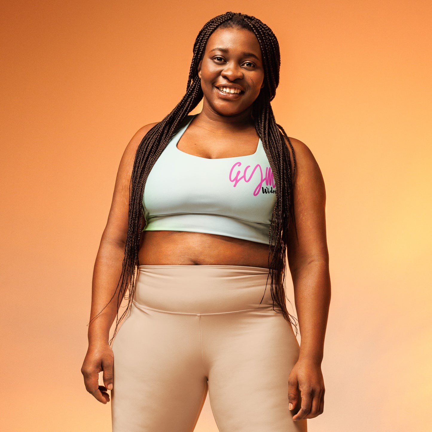 GymWidowz Longline sports bra - Hint of Mint