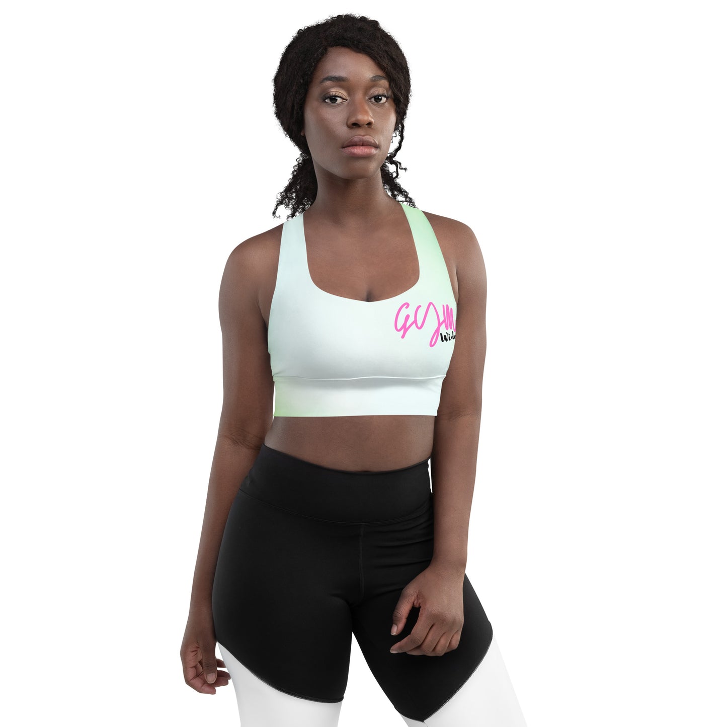 GymWidowz Longline sports bra - Hint of Mint